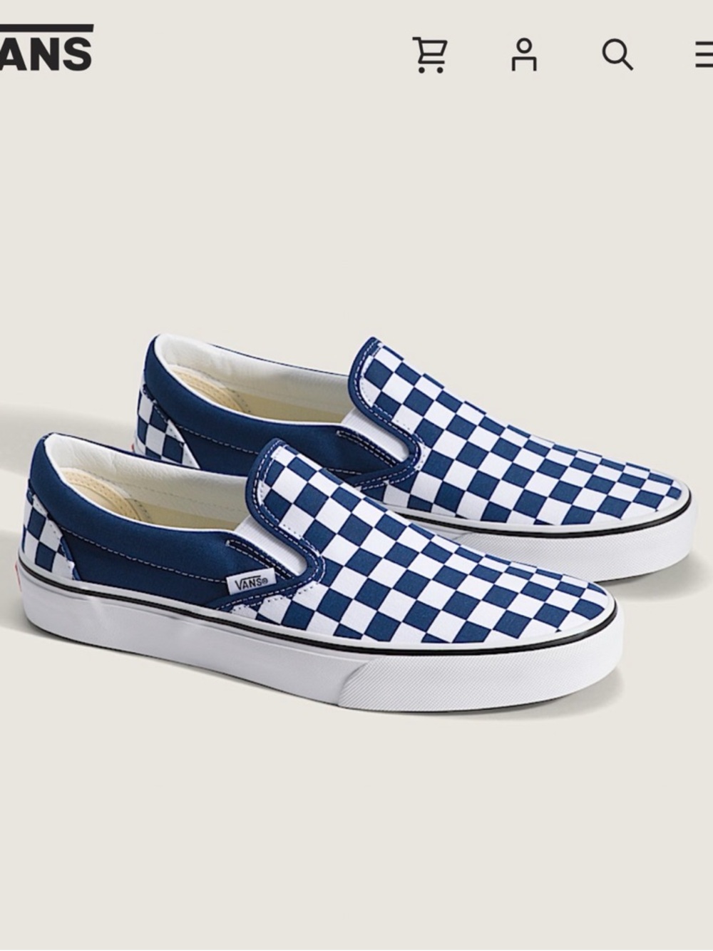 Vans Checkerboard Slip-On Shoes Indigo color NEW IN BOX
